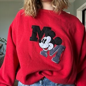 Vintage Red Mickey Mouse Crewneck Sweatshirt